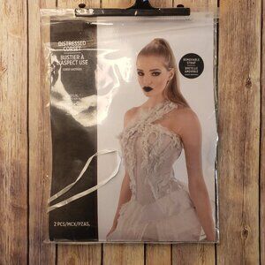 Suit Yourself distressed corset costume top with removable strap size L/XL